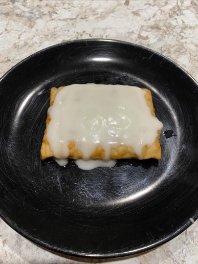 Toaster strudel covered in warm frosting